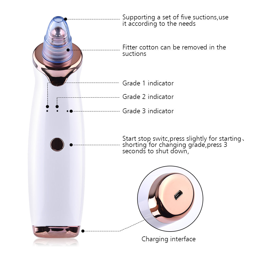 Blackhead Remover Skin Care Pore Vacuum Acne Pimple Removal Vacuum Suction Tool